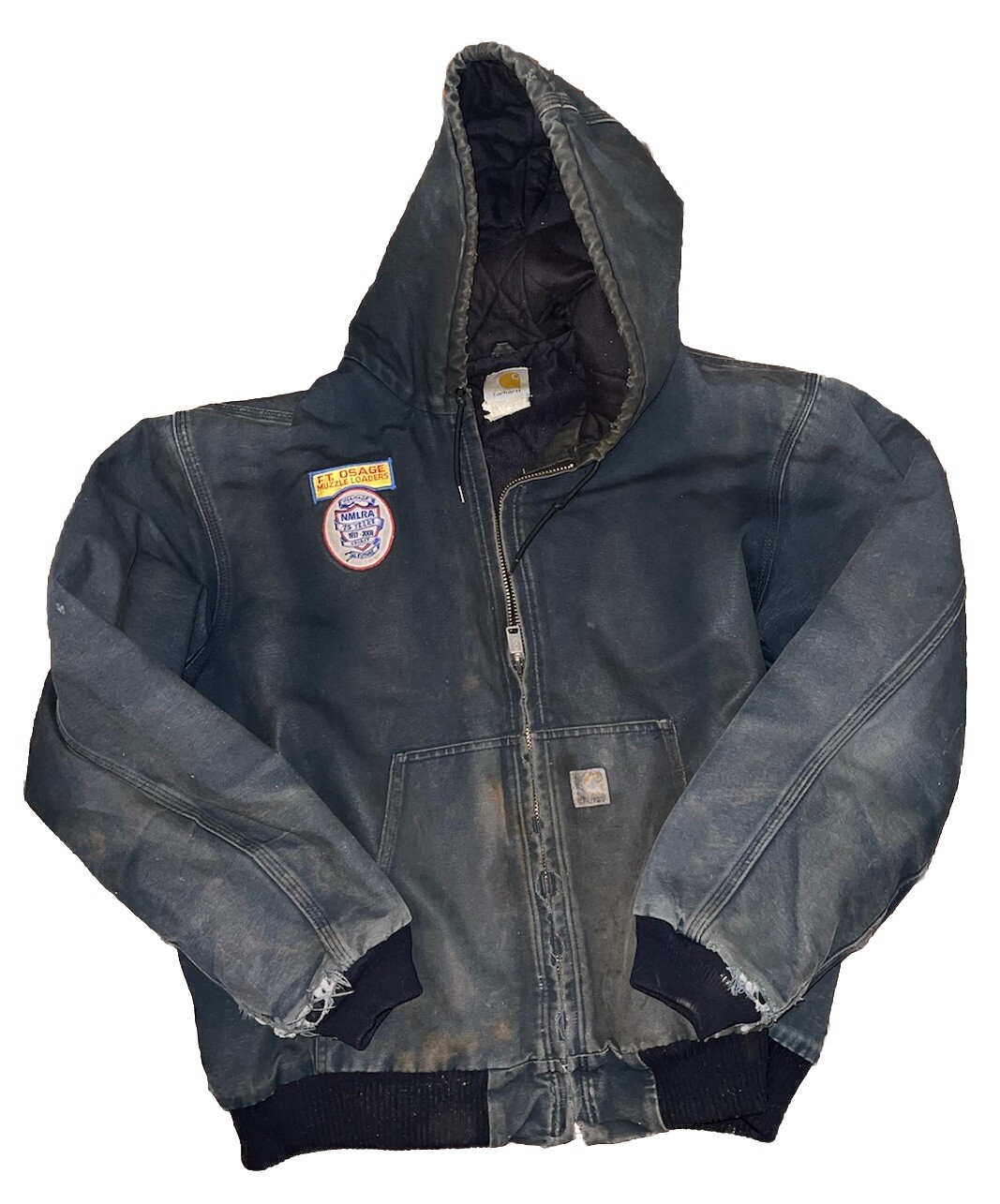 Carhartt J130 Quilt Lined Hooded Jacket Mens XL Active Workwear Black  Mexico