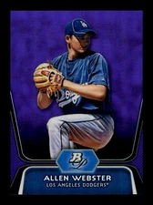 2012 Bowman Platinum Prospects Purple Refractors #BPP47 Allen Webster Dodgers