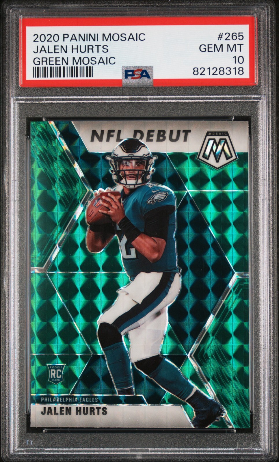 2020 Panini Green Mosaic #265 Jalen Hurts Eagles RC Rookie PSA 10
