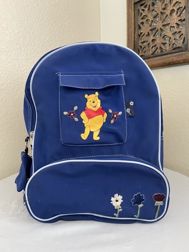 Pooh Blue Medium Backpack Kids GUC Cute 