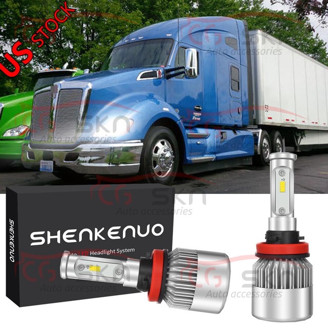 For Kenworth T680 T880 Bright H11 LED Headlight Conversion Kit Bulbs
