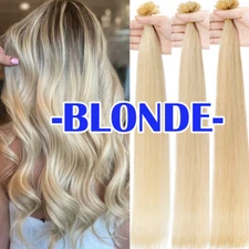 U Tip Hair Extensions Pre-Bonded Nail Tip Keratin Fusion Remy Russian Human Hair