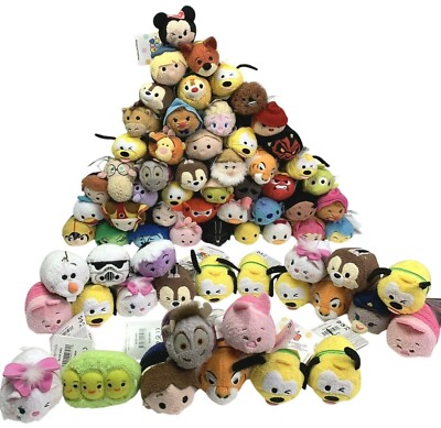 Disney Tsum Tsum Lot of 70 Plush Star Wars Nemo Toy Story Cruella Princess  Chip