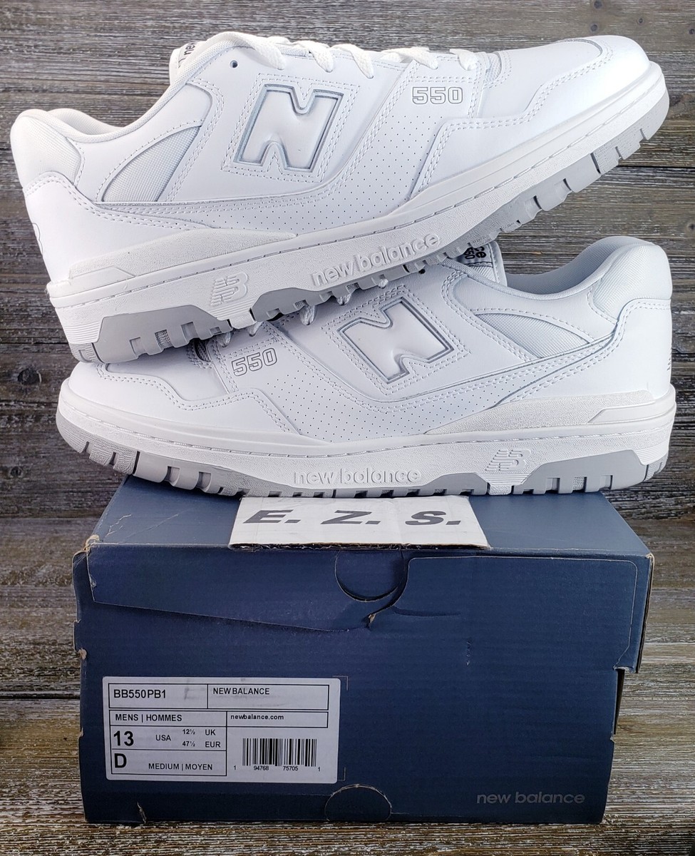 New Balance 550 White Gray New In Box BB550PB1 Size 13 Men New Balance 550 White Grey Men main image 3