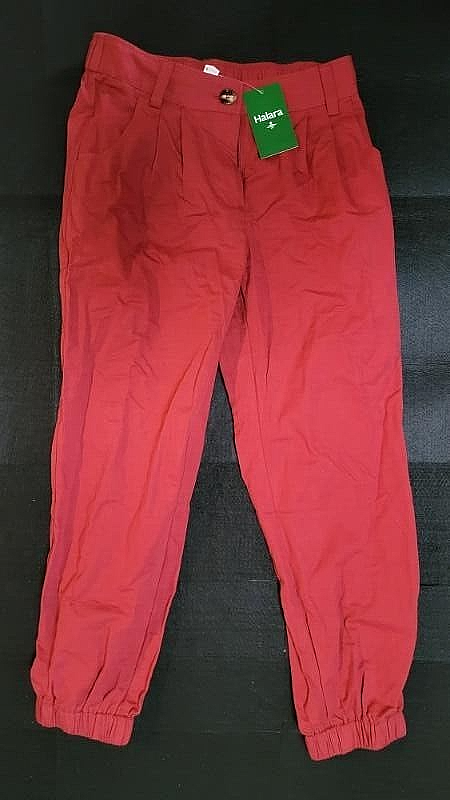 Halara Women's Red Wine Casual High Rise JOGGER ANKLE PANTS Size Small NWT!