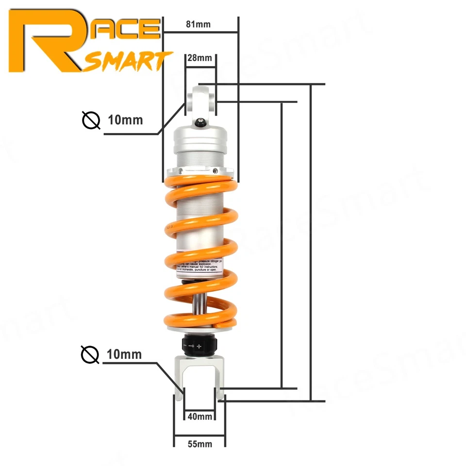 Suspensión amortiguador trasero extremo de horquilla de 315 mm 12,4" para Honda CB500X 2019-2024 Foto 2 de 4
