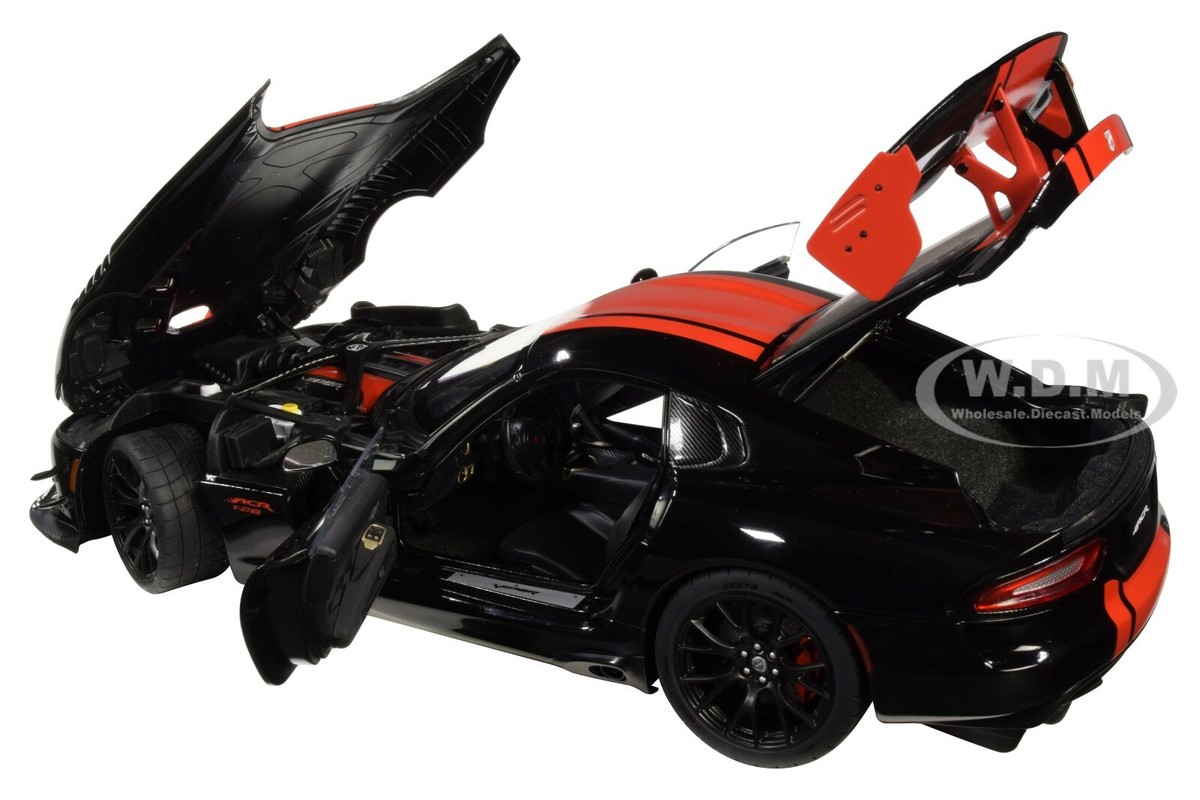 AUTOart 1:18 Dodge Viper ACR Edition 71732 - Nero/Strisce Rosse - Modello Diecast Nuovo