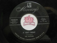 The Platters You'll Never Never Know / It Isn't Right, 45 RPM G EC