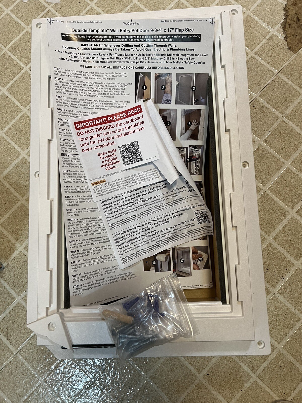 Ideal Pet Products Wall Entry Pet Door Double Flap for Walls XL Read