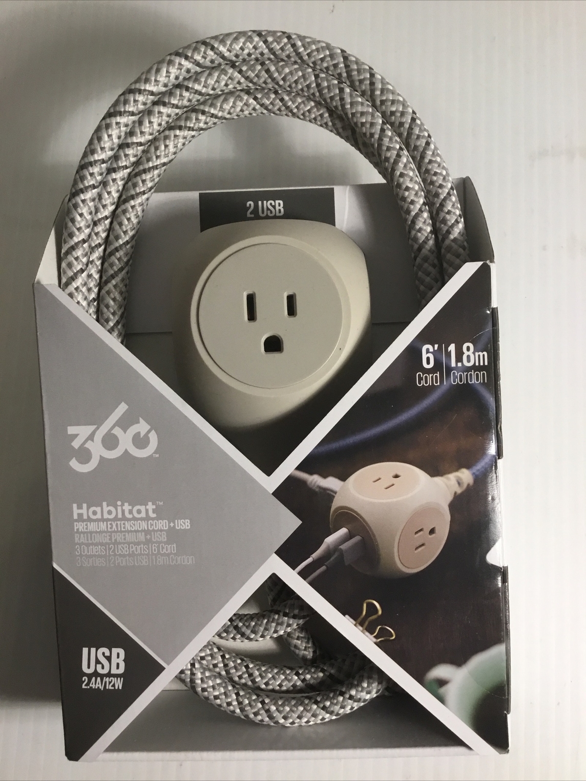 Extension Cord + USB Ports Habitat 360 6 Foot-image