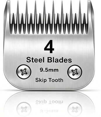 4 Skip Tooth Dog Grooming Blade for Andis Oster A5 Wahl KM10 Clipper Steel 1Pc