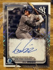 Topps 2024 Bowman Chrome Roc Riggio #BMA-RR Rookie Auto Yankees