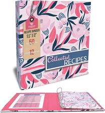 Better Kitchen Products Recipe Binder, Full Page 3 Ring Standard Binder Organize