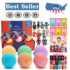 6 Large Superhero Bath Bombs for Kids Surprise Toys Aromatic Bliss