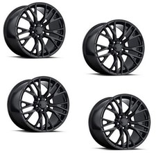 1819 C7 Z06 Style Gloss Black Wheels Rims For C6 Corvette Base 18x8.5 19x10