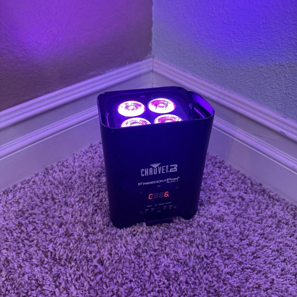 Used Chauvet DJ Freedom ParQuad 4 Uplight RGBA Wireless LEDWash Light - Black - Image 2 of 4