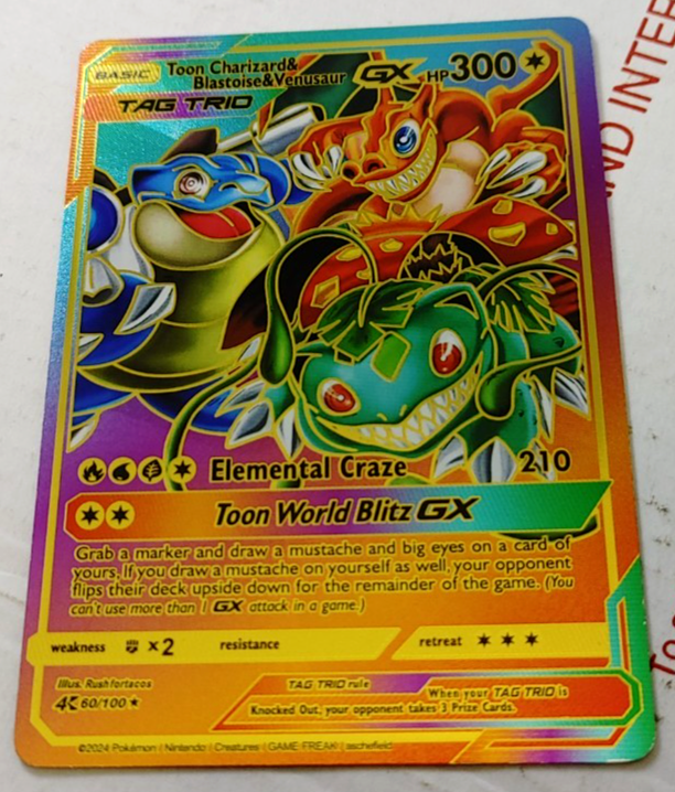 Toon Charizard Blastoise Venusaur GX Tag Trio Pokemon Custom Fan