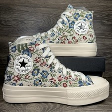 Converse Womens Chuck Taylor All Star Lift Hi Platform Floral Sneakers Shoes New