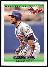 Darren Reed 1992 Donruss The Rookies #101 Expos MLB READ FREE SHIP AutographDen