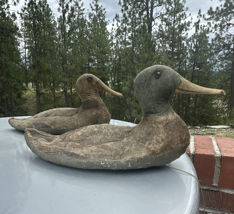 Vintage Floating Duck Hunting Decoy Set of 2 Stuffed Duck Decoys