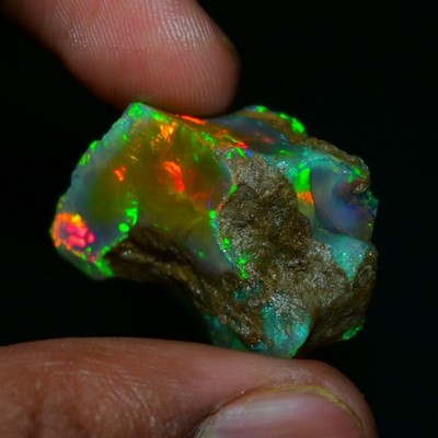 Ethiopian Oil Opal Specimen  25.50 cts Natural Rough Gemstone - Fire Opal Roug