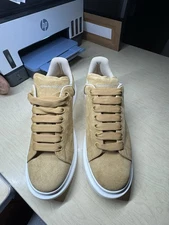 Alexander McQueen Men's Oversized Suede Low-Top Sneakers Mixed Match Sz 45/45.5