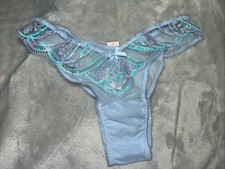 NEW Victoria Secret Dream Angels Iridescent Embroidery Brazilian - Light Blue L
