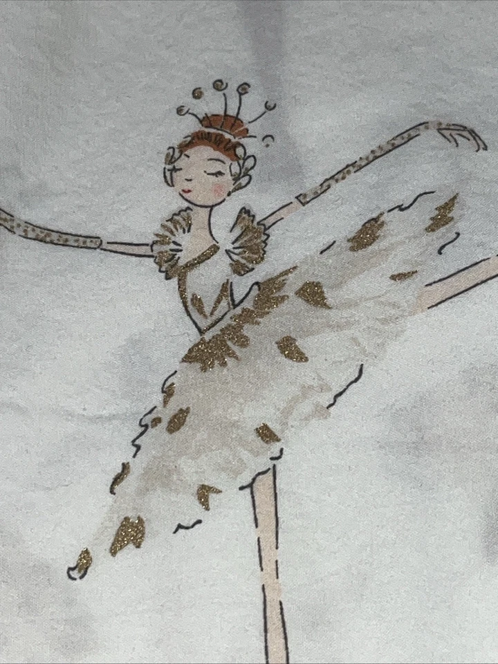 Pottery Barn KIDS Ballerina 100% Cotton Twin Sheet Set Pillowcase Fitted Flat - Image 3 of 4