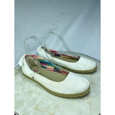 UGG Perrie Espadrille Ballet Flats Loafers Womens 6.5 White Comfort Slip On Shoe