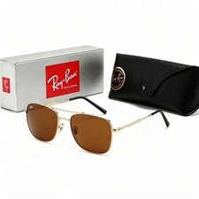 New Ray-Ban RB3755 Sunglasses Gold Frame Brown Glass Lenses 59-19-150mm