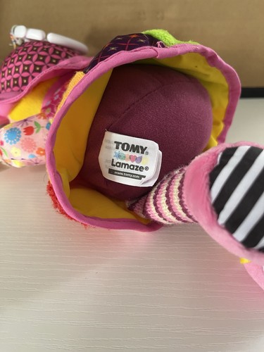 Lamaze Soft Baby Doll Pink Purple Hanging Baby Toy Rattle Crinkle 11" Long Plush - Picture 3 of 4