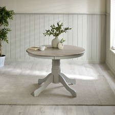 **Seconds** Bude Whitewashed and Light Grey Wooden Dining Table