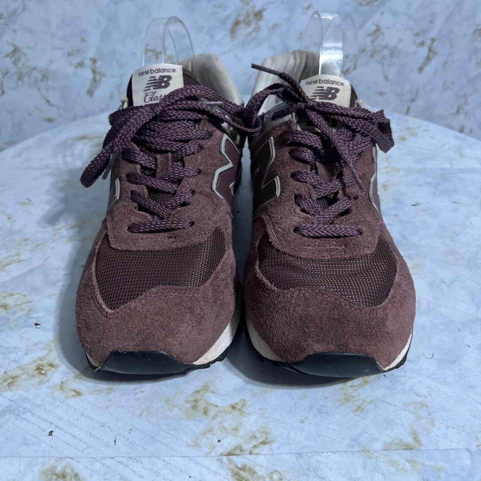 New Balance 574 Men's Size 11 Shoes Maroon Purple Gray Suede Low Top Sneakers - Image 3 of 4