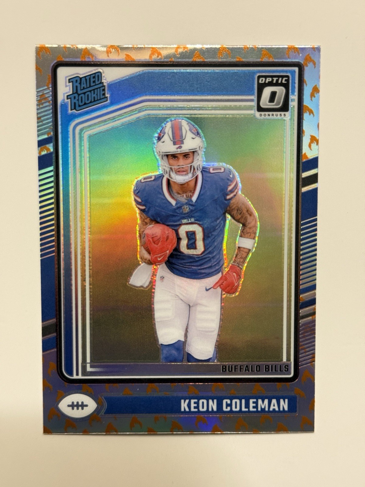 2024 Donruss Optic Keon Coleman Rated Rookie #263 Fire Emoji Prizm
