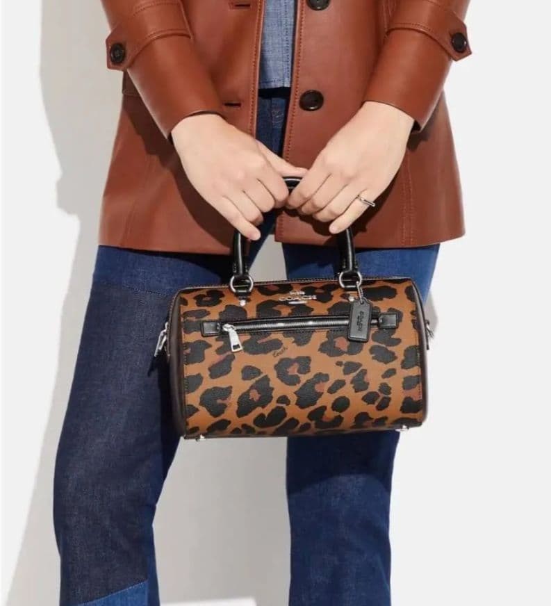 Excellent condition COACH Leopard pattern 2 way s… - image 11