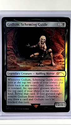 MTG Magic the Gathering LOTR Lord of Rings Foil Promo Gollum Scheming Guide LP