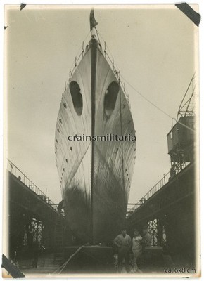 Genuine Photo Torpedo Boat SEAGULL Ship in Dry Dock Harbour