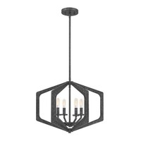 Kronleuchter Metall Schwarz Antik B: 51,2 Cm Rustikal HäNgelampe Wohnzimmer