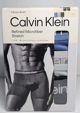 Calvin Klein Men  s Underwear 3 Boxer Briefs Refined Microfiber Stretch SZ L