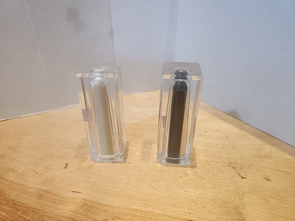 Vintage 1970s Minimalist Clear Lucite Salt and Pepper Shakers