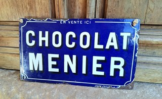 Chocolat Menier Plaque émaillée Originale En Vente Ici Original Sign