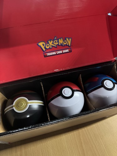Pokemon TCG Empty Poke Ball Tin Lot Set of 3