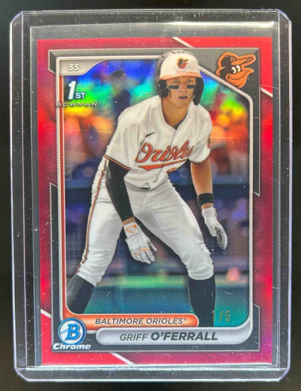 2024 Bowman Draft Griff O'Ferrall Chrome Red Refractor 1st Prospect #1/5 Orioles