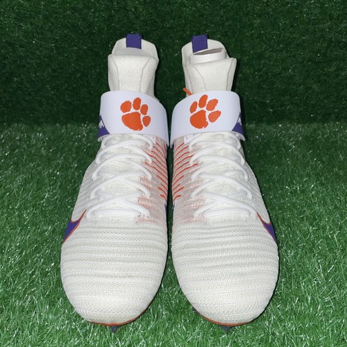 Nike Clemson Tigers Alpha Menace Elite 2 Football Cleats White Size 11 Defect - Picture 2 of 7
