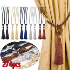 2/4X Curtain Holdbacks Rope Tie Backs Durable Tassel Tiebacks Window Home Decor