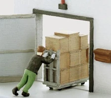 WAREHOUSE WORKER bringing in the Daily Shipment, N Scale Worker SET Finished