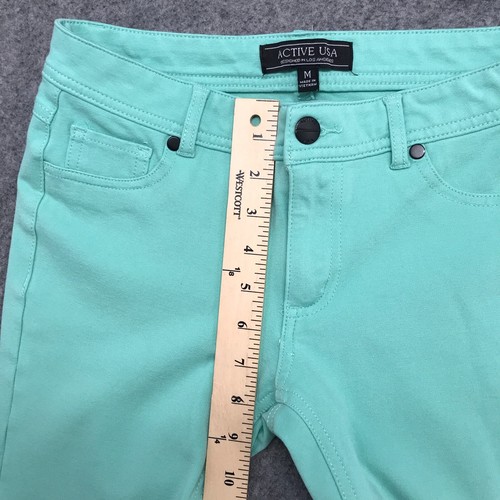 Active USA Youth Jeans Girls Size M Light Green Jegging Knit Denim Stretchy - Picture 11 of 12