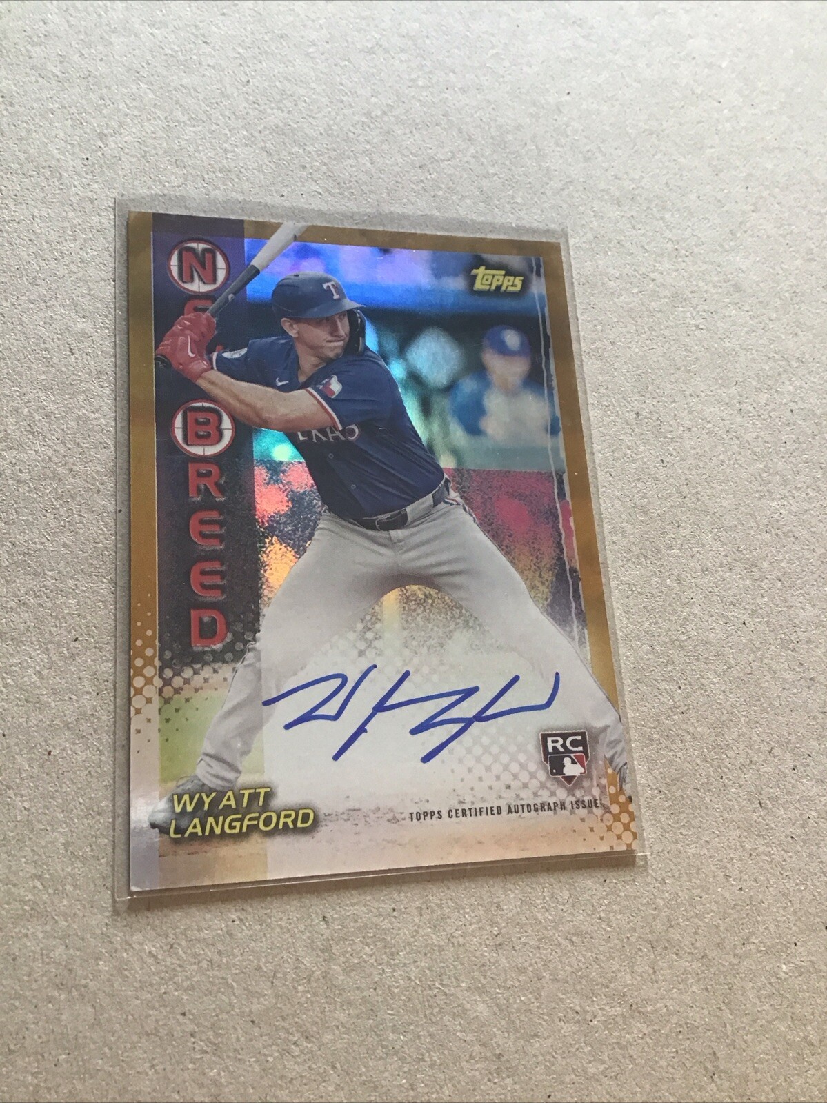 2024 Topps Archives Wyatt Langford New Breed Auto Gold /50 !