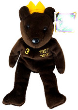 1998 Bamm Beano's Brown Babe Ruth Teddy Bear with all tags attached and crown
