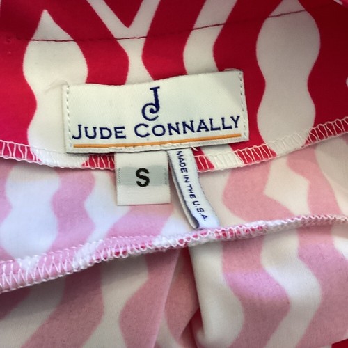 Jude Connally Etuikleid Gr. Small Rosa Weiß Geometrisches Muster Kurzarm - Bild 7 von 8